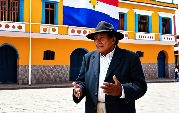 Indigenous Community Leader**

"A fully clothed, indigenous community leader in Bolivia, wearing traditional, modest clothing, addressing a group of people in a town square. Background shows colorful buildings and the Bolivian flag. Perfect anatomy, correct proportions, well-formed hands, proper finger count, natural pose, safe for work, appropriate content, professional, family-friendly."

**