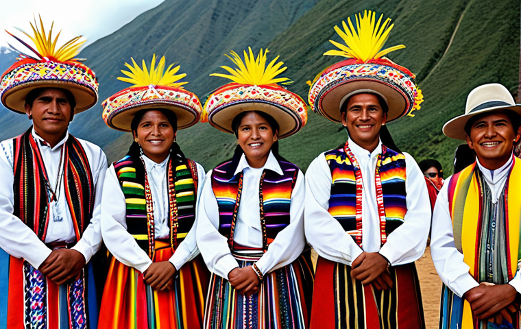 **Prompt:** A group of Bolivian people in traditional, fully clothed Andean attire, participating in a colorful cultural festival celebrating local spirituality, safe for work, appropriate content, family-friendly, perfect anatomy, correct proportions, natural pose, high-quality image.
