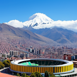 Home 12 에르난도 실레스 경기장 특징 - **
"Hernando Siles Stadium exterior, daytime, showcasing its high altitude location, surrounded by ...