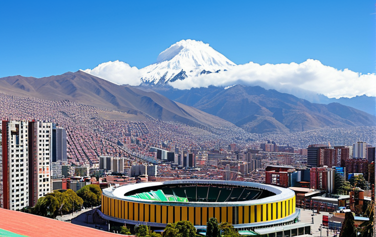 에르난도 실레스 경기장 특징 - **
"Hernando Siles Stadium exterior, daytime, showcasing its high altitude location, surrounded by ...