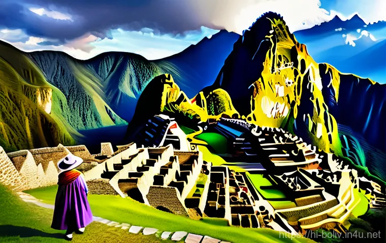 잉카 문명과 볼리비아 - **Prompt:** "A majestic panoramic view of an ancient Inca city, such as Machu Picchu, nestled high i...